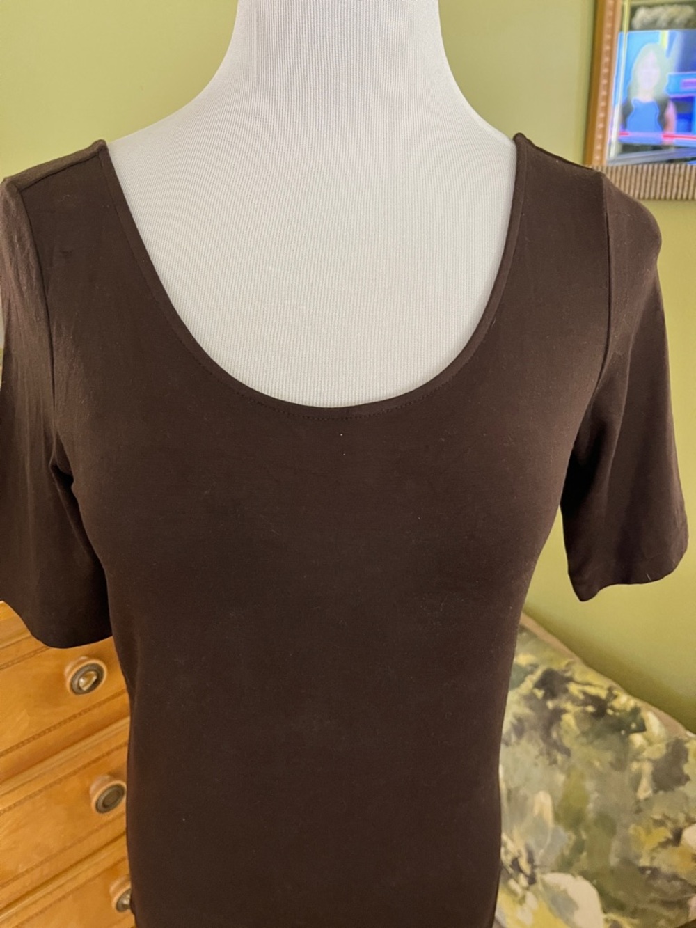 Ralph Lauren Scoop Neck Short Sleeve Top - Brown..NWOT
